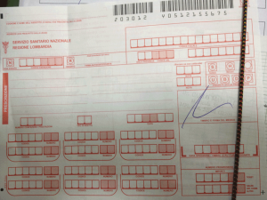 Ricetta medica firmata in bianco da Medico del Niguarda